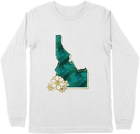 Watercolor Idaho Kids Long Sleeve T-Shirt Youth in Saudi Arabia