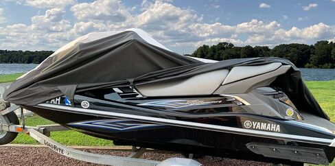 SBU Super Heavy-Duty Top of The Line Jetski Cover Compatible for Yamaha Wave Runner FX Cruiser SHO 2008-2011 PWC Cover Black/Grey in Saudi Arabia