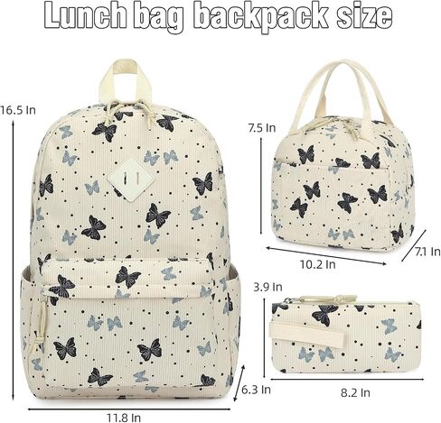 Corduroy School Backpacks for Girls, kids 3in1 Bookbag Set School Bags with Lunch Box and Pencil Bag Laptop Backpack for Women (Leopard) in Saudi Arabia