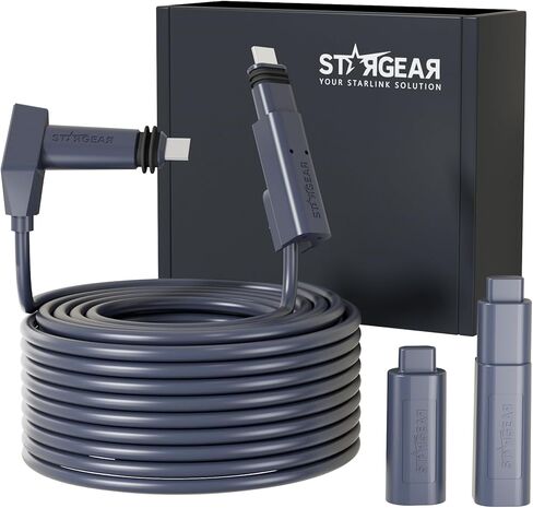 for Starlink Cable 300FT Compatible with Starlink Actuated Gen 2, Replacement Extension Cable for Starlink Rectangular Satellite V2 Waterproof with End Caps Gray (300FT/91M) in Saudi Arabia