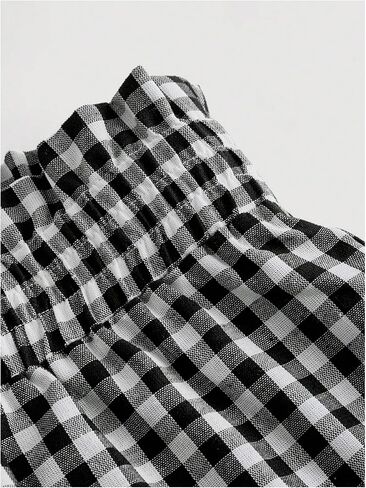 OYOANGLE Women's Plus Size Plaid Ruffle Hem Shorts Elastic Waist Y2K Wide Leg Shorts in Saudi Arabia