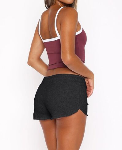 Women's Cute Sweat Shorts with Pockets Cotton Drawstring Summer Workout Casual Side Slit Lounge Shorts Sexy in Saudi Arabia