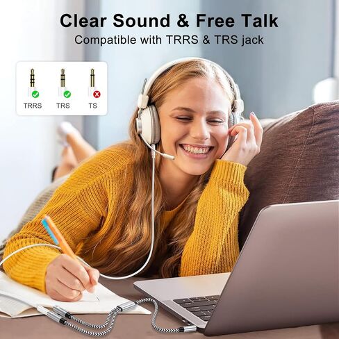 Headphone Splitter Cable 3.5mm Male to 2 Dual 3.5mm Female Headphone Jack Adapter Audio Stereo Y Splitters Adapter Hi-Fi Sound Aux Extension Cable for Earphone Phone PS5 PS4 Switch Tablets and More in Kuwait