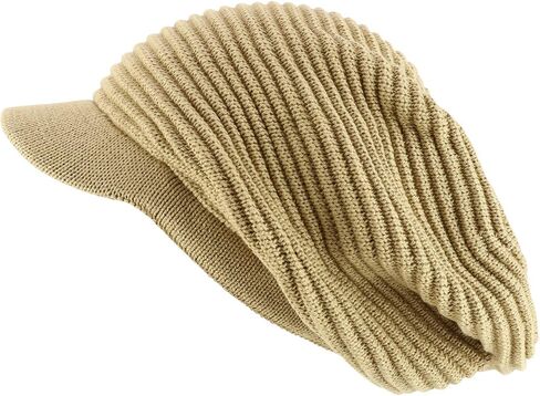 Deep Crown Slouchy 100% Cotton RGY Rasta Visored Beanie Hat in Saudi Arabia