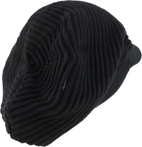 Deep Crown Slouchy 100% Cotton RGY Rasta Visored Beanie Hat in Saudi Arabia
