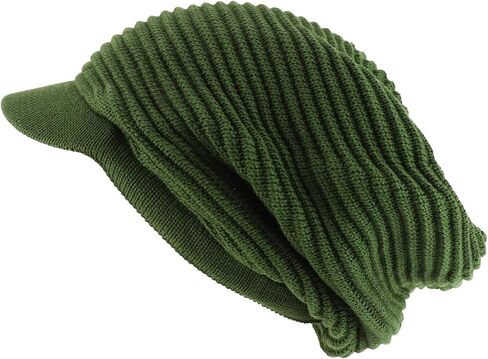Deep Crown Slouchy 100% Cotton RGY Rasta Visored Beanie Hat in Saudi Arabia