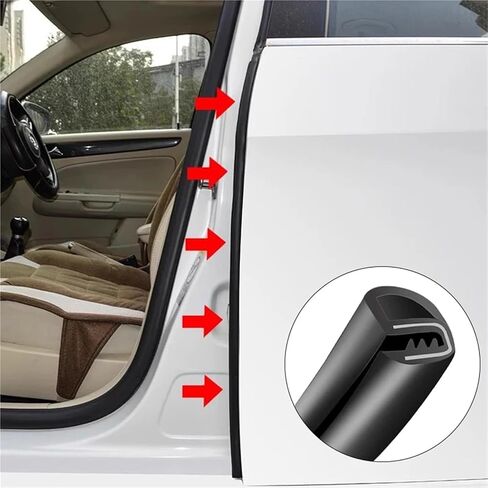 2Pcs Car Door Sealing Strip For Car Rubber Weatherstrip Sound Insulation Sealing Strips Anti-Scratch Protector in Saudi Arabia