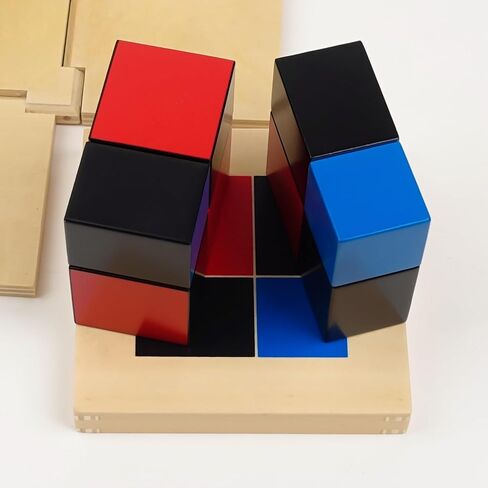 مكعب ثلاثي الحدود من هيدوغي مونتيسوري، مواد حسية، مكعب ثلاثي الحدود الحسابي، لعبة الرياضيات التعليمية مونتيسوري للأطفال الصغار مع صندوق in Kuwait