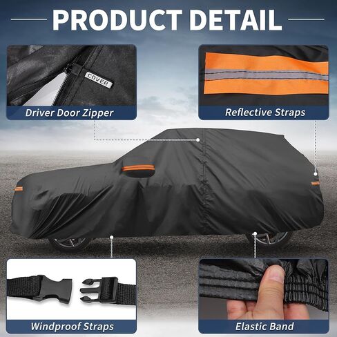 X AutoHaux Cover Cover في الهواء الطلق مقاوم للماء الحماية من أشعة الشمس الثلج الحماية مع سحاب الباب الأيسر 210D بوو ل KIA Seltos in Saudi Arabia