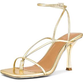 Strappy Heels for Women Square Toe Thong Heels Ankle Strap Stiletto Heeled Sandals