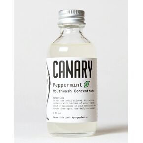Canary Peppermint Mouthwash Concentrate - 2 Pack of 2oz Bottles - Alcohol-Free - Flouride-Free - Plastic Free - Made in The USA - Vegan - Travel Friendly