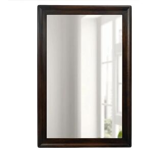 مرآة بإطار خشبي للحمام، مرآة ريفية مستطيلة مقاس 24 × 36 بوصة للجدار، مرآة معلقة خشبية مثبتة على الحائط للمدخل أو غرفة النوم أو غرفة المعيشة (الجوز الداكن) in Kuwait
