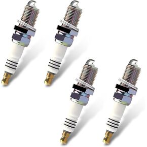 Pack-4 Car Spark Plug, Waterproof Durable Metal Vehicle Engine Parts Repair Tool, Automotive Spark Plug Replacement OEM #BKR5EIX11 5464 Compatible with Honda Mazda Lexus Models (Silver)