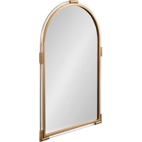 Kate and Laurel Arceo Modern Acrylic Arch Mirror, 22 x 34, Black, Arched Mirror Decor with Metal Detailing for Use as Bathroom Vanity Mirror above Sink