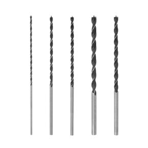 1set Brad Point Drill Bits 5/6/8/10/12mm Dia Straight Round Shank Drill Metric Brad Point Spiral Twist Drill Bits for Carpenter Woodworking Plastic Rubber, Black