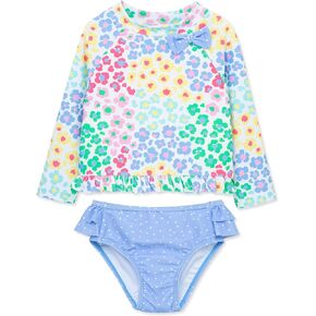 Little Me Baby Girl's Two-Piece UPF+ 50 Sun Protection Rash Guard Set