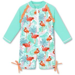BesserBay Baby Girls UV Protection Long Sleeve Zipper One Piece Swimsuit 0-36 Months