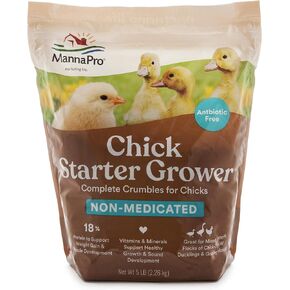 Manna Pro Chick Starter Food – Non-Medicated Chick Feed – Chick Supplies – Duck Food 5 Pounds
