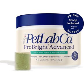 PetLab Co. ProBright Advanced Dental Powder - Dog Breath Freshener - Teeth Cleaning Made Easy – Targets Tartar & Bad Breath - Formulated for Small Dogs