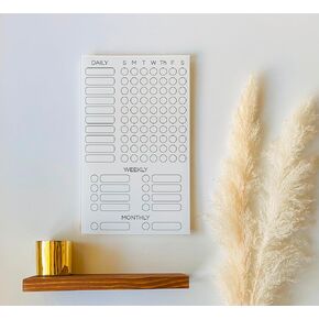 Chore Chart for Kids Acrylic White Board 9"x14" - Routine To Do List Teens and Adults, Visual Schedule, Behavior + Rewards Chart, ADHD Task Planner