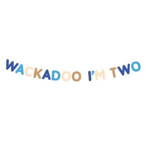 Wackadoo I'm Two, Wackadoo I'm Two Banner, Wackadoo Banner, 2nd Birthday Banner, Blue Birthday Banner, Wackadoo Decorations, Wackadoo Party
