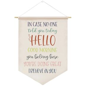 In Case No One Told You Today Hello-Canvas Wall Hanging,School Classroom Wall Hanging Decor,Door Decorations Hanging,Bulletin Board Decorations, Kids Room Decor,Kids Wall Sign Decor Gift