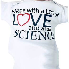 Made with Love and Science Outfit for IVF Baby, In Vitro, Surrogate Miracle Babies, Unisex Worth the Wait Shirt, Pregnancy Announcement, Unisex Baby Clothes (6-12 Months, Short Sleeves, White)