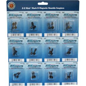 Bachmann Trains - E-Z MATE MARK II COUPLERS - MAGNETIC KNUCKLE COUPLERS with METAL COIL SPRING - NEM COUPLER CENTER SHANK - MEDIUM (12 pair/card) - HO Scale