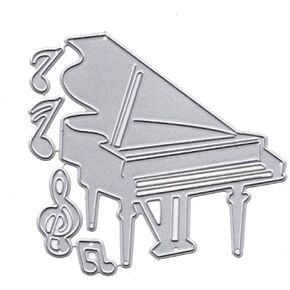 Piano Emboss Cutting Dies Stencil, DIY Scrapbooking Album Card Gift for Music Enthusiast Scrapbooking Cutting Dies Card Making Accessories Die-Cutting and Embossing, silvery in Saudi Arabia