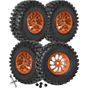 عجلات وإطارات RC 2.2 Beadlock لـ Axia1 SCX10 Capra، AMG 6x6، TRX4، Redcat Gen8 Redcat Everest Gen7 Pro، إطارات Beadlock 2.2 بوصة وإطارات Beadlock من سبائك الألومنيوم 2.2 بوصة، 4 عبوات، أحمر