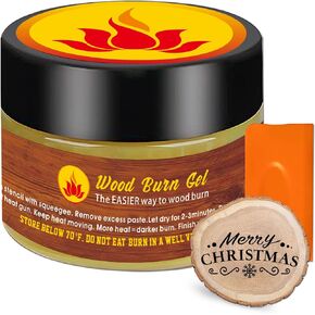 1DFAUL Wooden Burning Paste, 4 OZ Wood Burn Gel with Silicone Squeegee for Crafting, Drawing and DIY Arts, Create Beautiful Art in Minutes, Personalize Your Craft