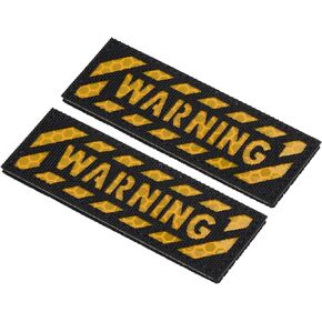 PATIKIL Reflective Warning Patch 1x3.5", 2 Pcs IR Infrared Hook and Loop Fastener Applique Armband Badges for Clothes Backpack, Yellow