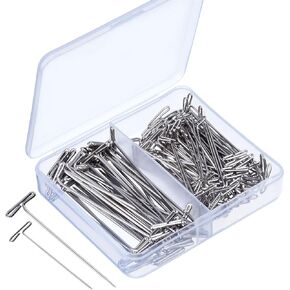 Blulu 150 Pieces Steel T-pins for Blocking Knitting, Modelling and Crafts(2 Inch, 1-1/2 Inch)