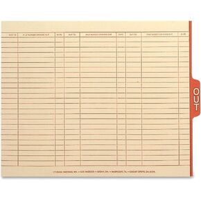 Smead End Tab Out Guides with Printed Form, 1/5-Cut Tab Center Position, Letter Size, Manila, 100 per Box (61910)