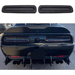 Challenger Tail Light Covers for 2015-2023 Dodge Challenger Accessories Rear Guard Trim Kit Exterior Frame Smoked Black 4Pcs