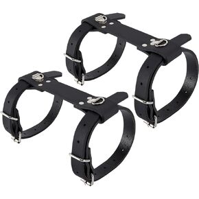 Black Leather Blanket Holder for Motorcycle Heavy Duty Genuine Leather Carry Strap for Picnic Bedroll Blankets
