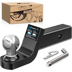 Nilight Fusion Trailer Hitch Mount with 1-7/8 Inch Trailer Ball & 5/8" Hitch Pin Clip, Fits 2-Inch Receiver 5000 lbs 2" Drop, 2 Years Warranty