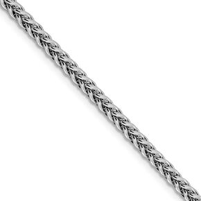 The Black Bow 4.3mm, 14k White Gold Hollow Wheat Chain Necklace
