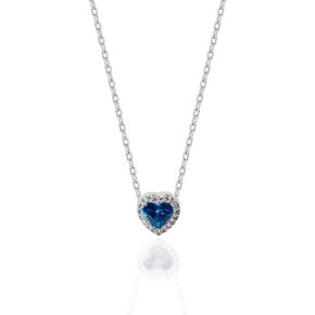 925 Sterling Silver Necklace for Women | Cubic Zirconia Stones Chain Pendant | 17 Inch Dainty Jewelry Choker | Gift for Your Love