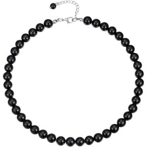 FindChic Pearl Necklace for Women Dia 6mm/8mm/10mm/Starry Sky Beads Chain 4 Styles White/Black Imitation Pearl Layered Necklace, with Gift Box