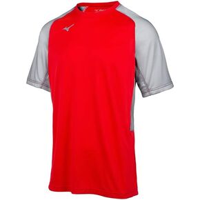 Mizuno Youth Aerolite Crew Baseball Jersey, Red-Grey, Large