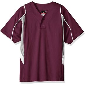 Alleson Athletic Boys Youth Baseball Jersey, Maroon/Grey/White, Large