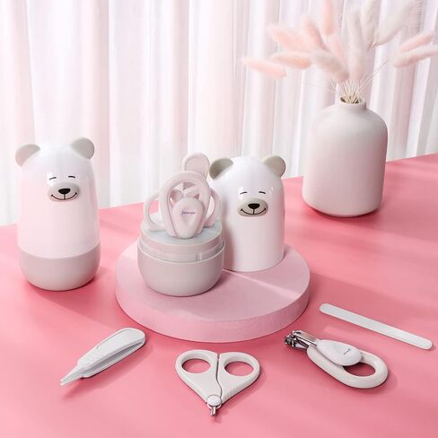 6-in-1 Baby Grooming Set, Natural Wooden Hairbrush and Comb, Nail Clippers,Nail Scissors, Nail File and Tweezers for Kids and Newborns in Nice Gift Box in Saudi Arabia