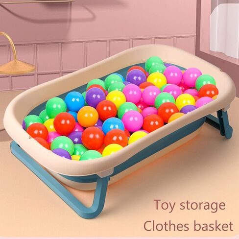 Collapsible Baby Bathtub with Bath Pad Portable Bathtub with Thermometer and Drain Hole Baby Bathtub for Infants to Toddler 0-36 Months in Saudi Arabia