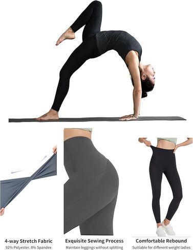 3 قطع من السراويل الضيقة مع جيوب للنساء، سراويل يوجا مدمجة للتحكم في البطن وشريط مطاطي (كبير) in Kuwait