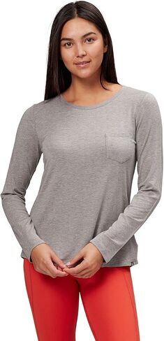 prAna Plus Size Foundation Long Sleeve Heather Grey 2X in Saudi Arabia