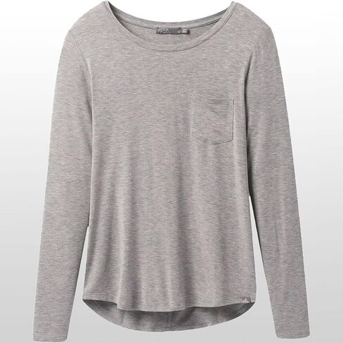 prAna Plus Size Foundation Long Sleeve Heather Grey 2X in Saudi Arabia