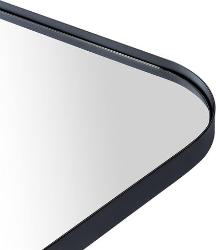 24x36'' Brushed Nickel Rounded Rectangle Bathroom Vanity Wall Mirror Silver Stainless Steel Metal FramedRectangular Bathroom Mirror, Vertical and Horizontal Hanging in Saudi Arabia