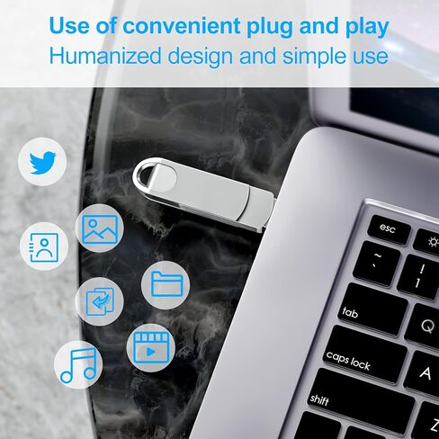 محرك أقراص فلاش USB سعة 512 جيجابايت، محرك أقراص ذاكرة USB3.0 2 في 1 لجهاز MacBook، محرك إبهام من النوع C لهاتف Android، محرك أقراص USB مضغوط محرك تخزين خارجي للكمبيوتر الشخصي/الكمبيوتر. (فضي) in Saudi Arabia