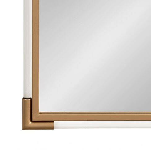 مرآة قوس أكريليك حديثة من Kate and Laurel Arceo، مقاس 22 × 34، باللون الأسود، ديكور مرآة مقوسة مع تفاصيل معدنية للاستخدام كمرآة زينة للحمام فوق الحوض in Saudi Arabia